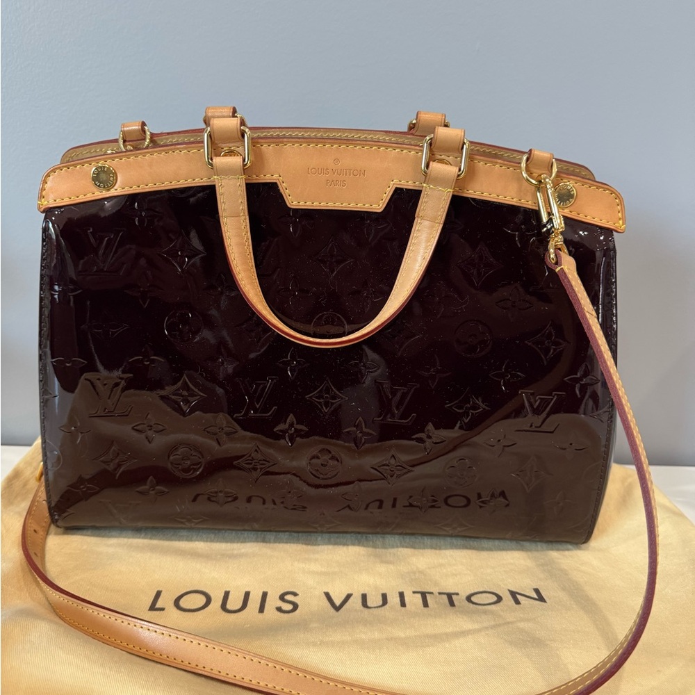 Louis Vuitton Brown and Tan Shoulder Bag with Monogram Pattern